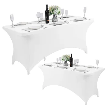Multigarden HTSP8FT-W Elastic Catering Table Cover 240 cm, White