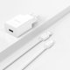Dudao A4EU USB-A 2.1A įkroviklis su USB-C laidu, baltas