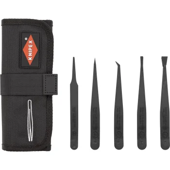 ESD plastikinių pincetų rinkinys KNIPEX 92 00 05 ESD, 5 vnt.