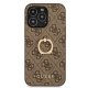 Guess iPhone 13 / 13 Pro Case 4G Ring Stand, Brown