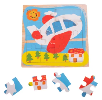 Wooden Jigsaw Puzzle "Airplane" 16 pcs