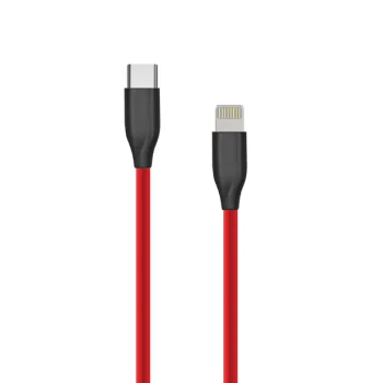 Extra Digital silikoninis laidas USB Type-C - Lightning 1m, raudonas