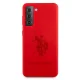 Samsung Galaxy S21 (SM-G991) US Polo Silicone On Tone Case Cover (USHCS21SSLHRTRE), Red
