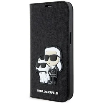 Karl Lagerfeld dėklas-knygutė iPhone 14 Pro telefonui, juodas