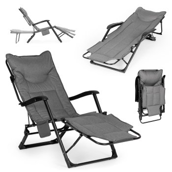 Sulankstomas sodo gultas MultiGarden 2-in-1 su 3 padėčių pakoju, pilkas