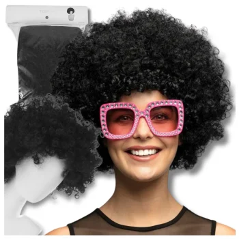 Juodas afro perukas Bakalu AFRO CZARNE vakarėliams