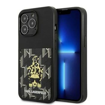 Karl Lagerfeld Karlimals Cardslot dėklas iPhone 13 Pro / 13 modeliams, juodas
