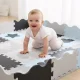 4Fizjo Foam Puzzle Play Mat 150x150 cm, Blue/Grey
