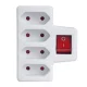 Maclean MCE217 4-Way Multi-Plug Adaptor with Switch, White