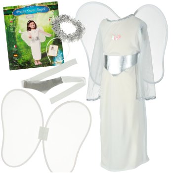 Angel Carnival Costume for Kids, 4 Pieces, Size M (110-120 cm)