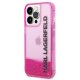 Karl Lagerfeld Liquid Glitter Elong dėklas iPhone 14 Pro Max, rožinis