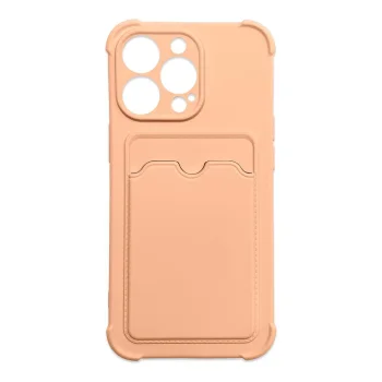 Card Armor dėklas telefonui iPhone XS Max su kortelių dėklu, rožinis