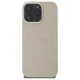 Guess dėklas iPhone 16 Pro Max telefonui Grained Ring MagSafe, smėlio spalvos