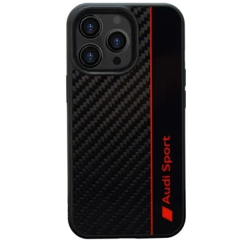 Audi Carbon Fiber Stripe dėklas, skirtas iPhone 13 / 13 Pro, juodas