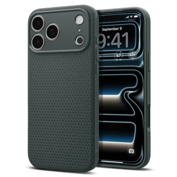 Spigen Liquid Air dėklas, skirtas iPhone 17 Pro, žalias