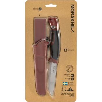 Morakniv Companion Spark turistinis peilis su skiltuvu, raudonas