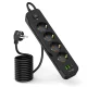 Maitinimo ilgintuvas Tech-Protect PCL4X3, 4 lizdai, 2xUSB-A, 1xUSB-C, 2 m, juodas