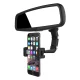 Adjustable Car Rearview Mirror Smartphone Holder Black