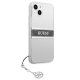 Guess iPhone 13 mini dėklas 4G Gray Strap Charm, permatomas