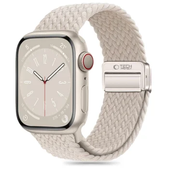 Tech-Protect Nylonmag dirželis Apple Watch 4/5/6/7/8/9/SE (38/40/41 mm), bežinis