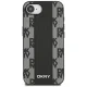 DKNY Leather Checkered Mono Pattern MagSafe dėklas iPhone 16e, juodas