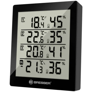 Bresser Temeo Hygro Quadro termometras ir higrometras, juodas