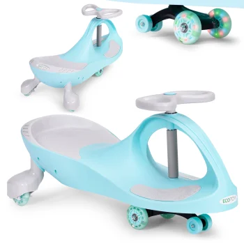 Ecotoys Vaikiška gravitacinė mašinėlė su LED ratukais, mėlyna