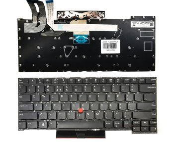 Extra Digital Lenovo ThinkPad T490s / T495s klaviatūra (US išdėstymas), juoda