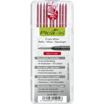 Keičiamos šerdelės Pica DRY 4031 2,8 mm, 10 vnt., raudonos
