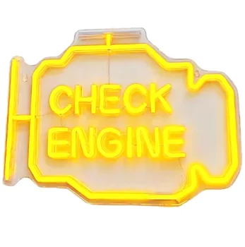 Check Engine Neon LED Decorative Lamp 30x22 cm, Yellow
