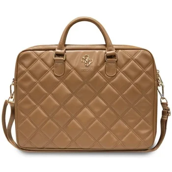 Guess Quilted 4G nešiojamojo kompiuterio krepšys 16", rudas