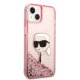 Karl Lagerfeld Glitter Karl\'s Head dėklas iPhone 14 Plus / 15 Plus, rožinis