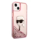 Karl Lagerfeld Glitter Karl\'s Head dėklas iPhone 14 Plus / 15 Plus, rožinis