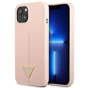 Guess Silicone Triangle dėklas iPhone 13 mini, rožinis