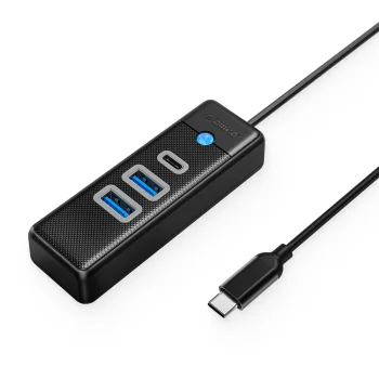 USB šakotuvas Orico PWC2U-C3, 3 jungčių (2x USB-A 3.0, 1x USB-C 3.0), 0.5m, juodas