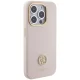 Guess Silicone Logo Strass 4G dėklas, skirtas iPhone 15 Pro, šviesiai rožinis