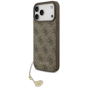 Guess iPhone 17 Pro Max dėklas 4G Charms Collection MagSafe, rudas