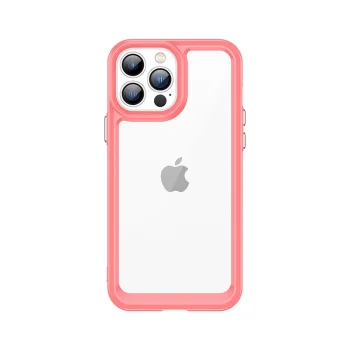 Dėklas iPhone 12 Pro Max Outer Space Case su TPU rėmeliu, raudonas