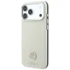 Dėklas Guess Grained Round Strass Logo MagSafe iPhone 18 Pro / 17 Pro, smėlinis