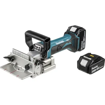 Akumuliatorinis plokščiųjų kaiščių frezeris Makita DPJ180RTJ 18V 2x 5.0Ah