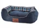 Dog and Cat Bed with Cushion, Size XL, Denim Style