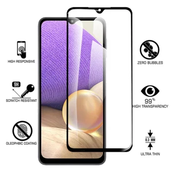 Apsauginis stiklas Samsung Galaxy A32 4G, 5D Full Glue, juodas