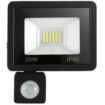 Lauko LED prožektorius su judesio ir sutemų jutikliu 20W 6000K IP66