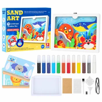 3D Sand Painting Art Kit with LED Light Marine Animals