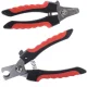 Nagų kirpimo žnyplės šunims ir katėms su apsauga ir fiksatoriumi, 12 cm, juoda/raudona