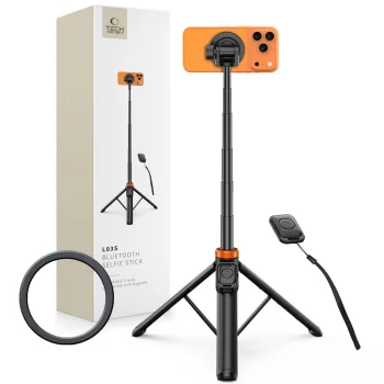 Tech-Protect L03S MagSafe Bluetooth Selfie Stick Tripod Black