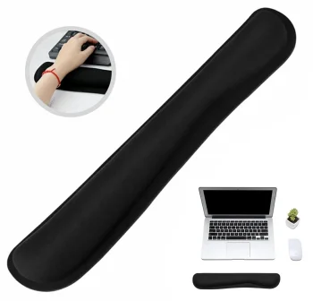 Ergonomiškas gelinis klaviatūros atramos padėkliukas, juodas