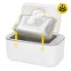 4FIZJO Baby Wipe Warmer, 3 Heating Levels, white-grey