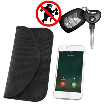 Anti-theft Faraday Case for Car Keys and Phones 20x11cm, Black