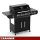 Dujinis grilis Kaminer Varen 5.0 4+1 17kW su ketaus grotelėmis, juodas